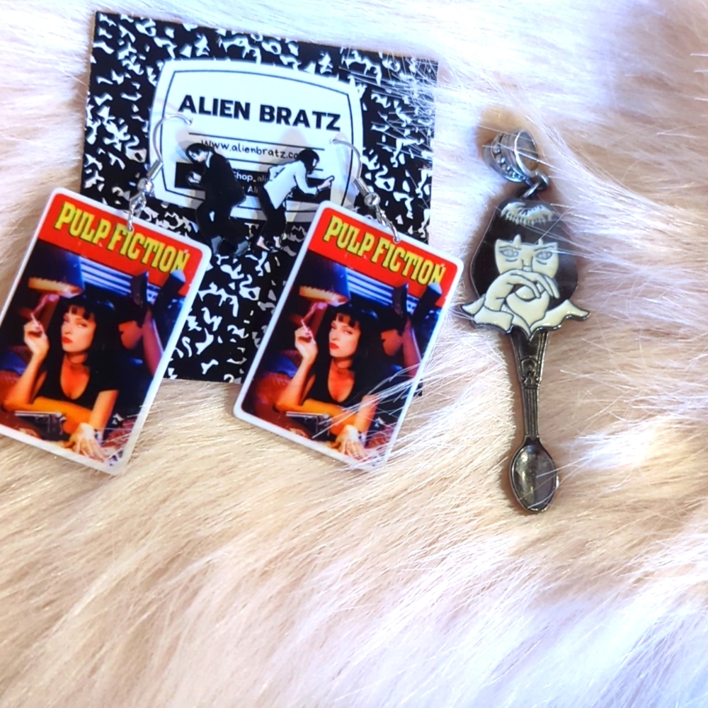 Pulp Fiction Miss Mia Wallace Earrings and Charm